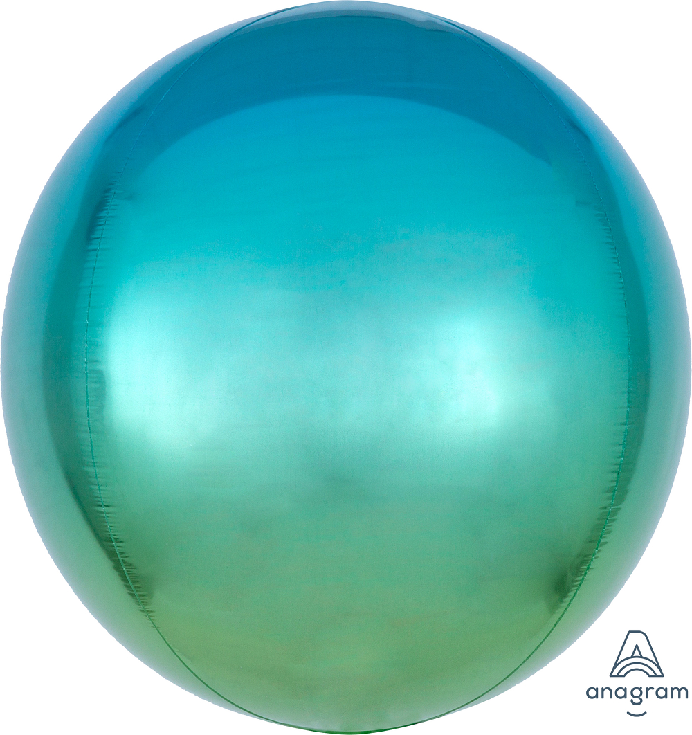 Kugelballon XL - Orbz - Ombré Blue & Green - 40cm