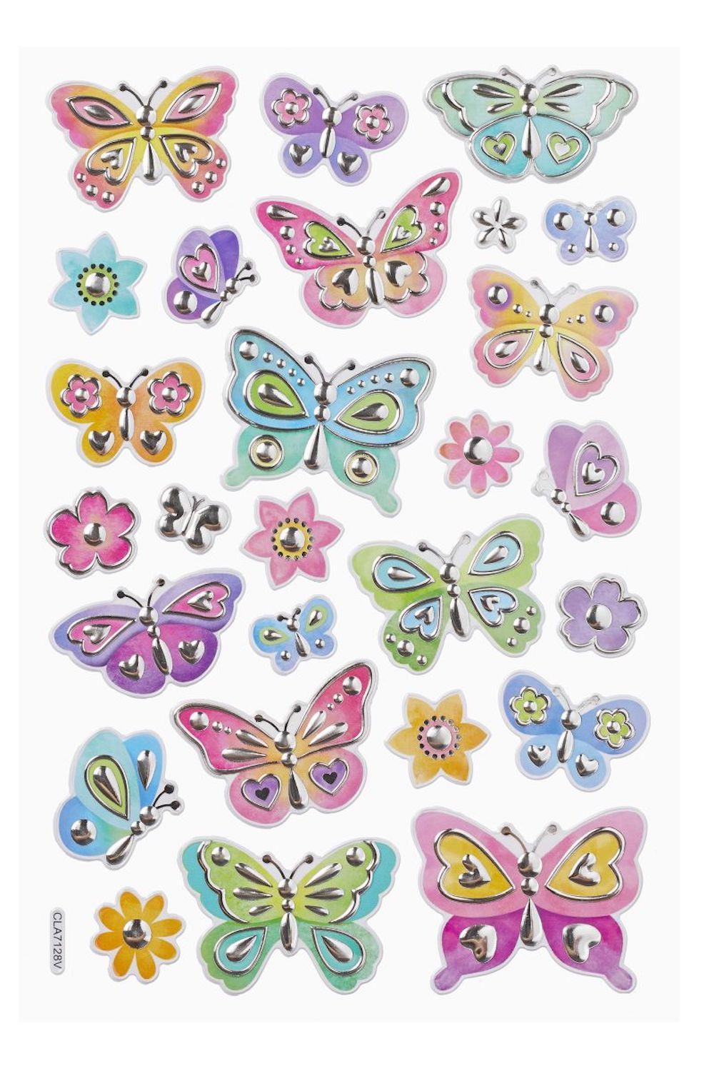Sticker XL, metallic, Schmetterlinge, 14,5x22cm