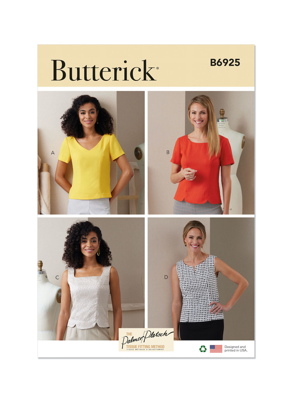 Butterick® Papierschnittmuster  Oberteile tailliert  Damen B6925