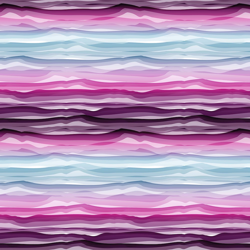 Baumwolljersey - Wavy Stripes by Lycklig Design - pink/blau - Meterware (10cm)