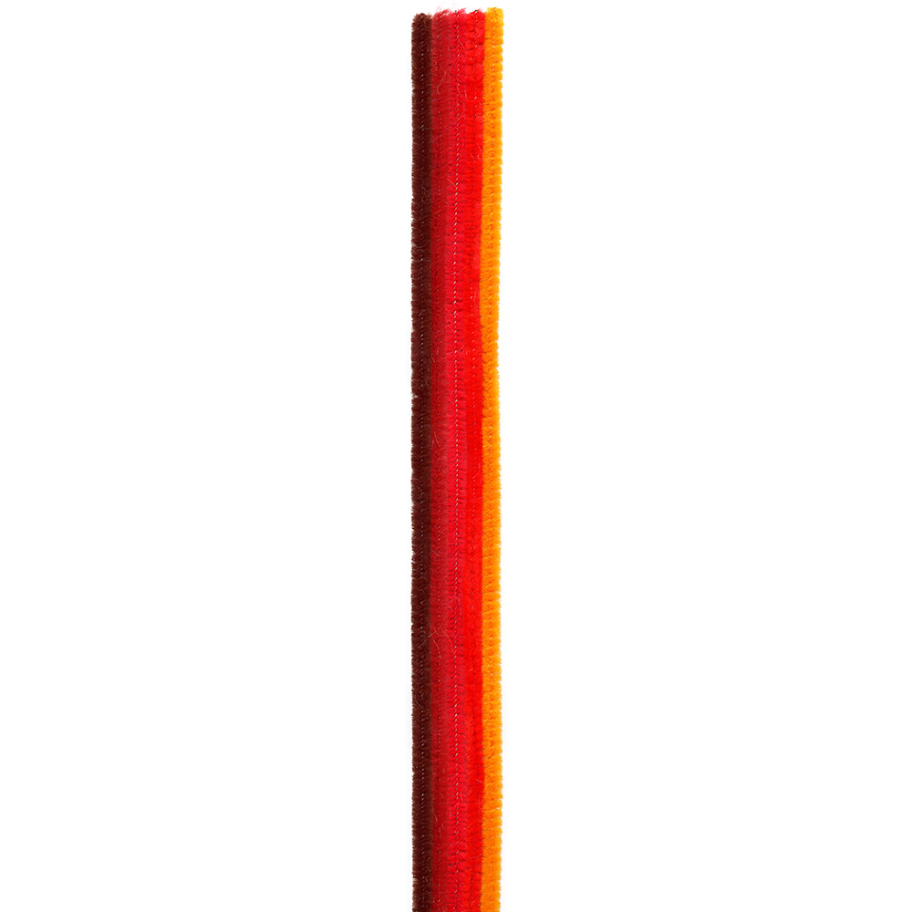 Chenille-Sortiment, rot sort., 6mm, 30cm, 25 Stk.