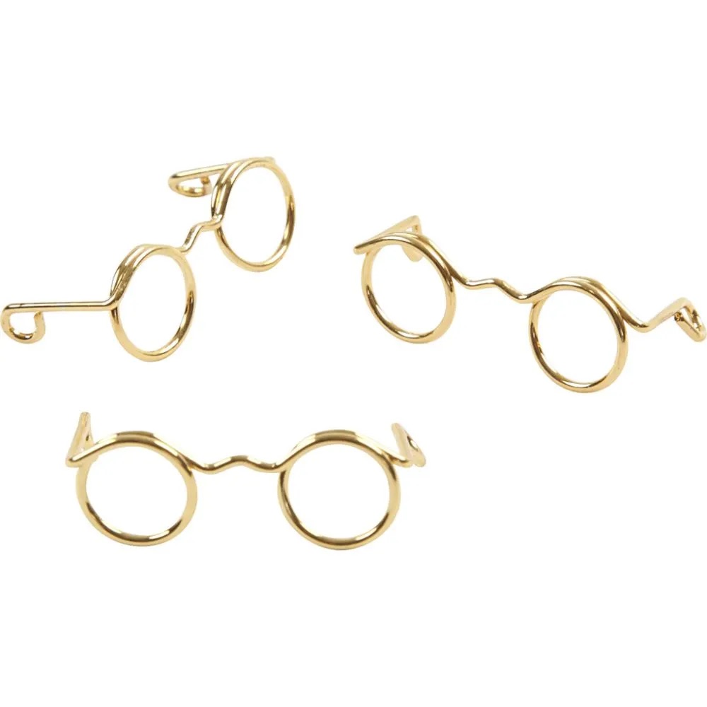 Miniatur Wichteltür Brille, B 25 mm, gold