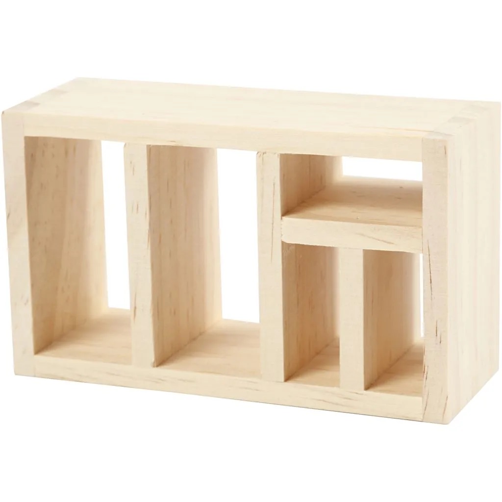 Mini-Holzmöbel, Regal, L 6 cm, B 4 cm, 1 Stk