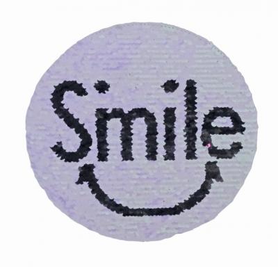 Applikation groß - aufbügelbar Wendepailletten Smile  ca. 20 x 20 cm, 1 Stck.  