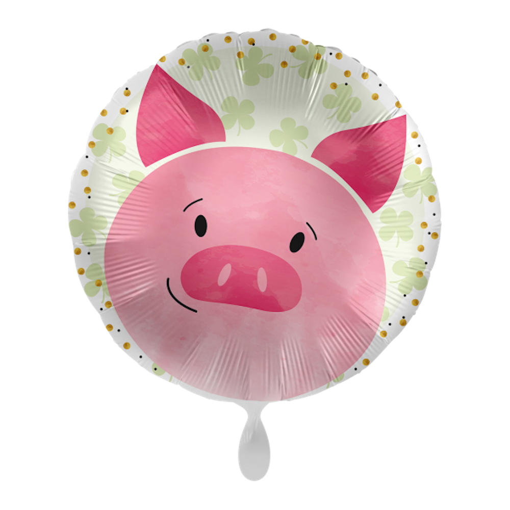 Folienballon rund - Lucky Pig 