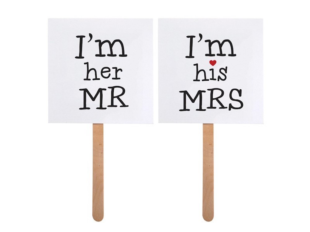 Photo Booth Set 2 tlg."I'm her Mr & I'm his Mrs" 