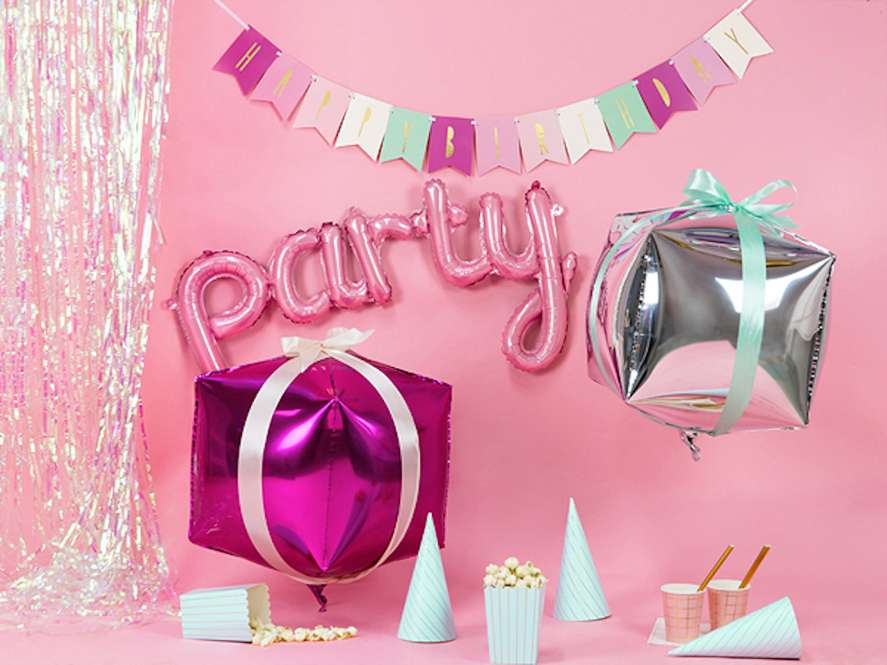 Folienballon - Schriftzug -  Party, 80x40cm, rosa