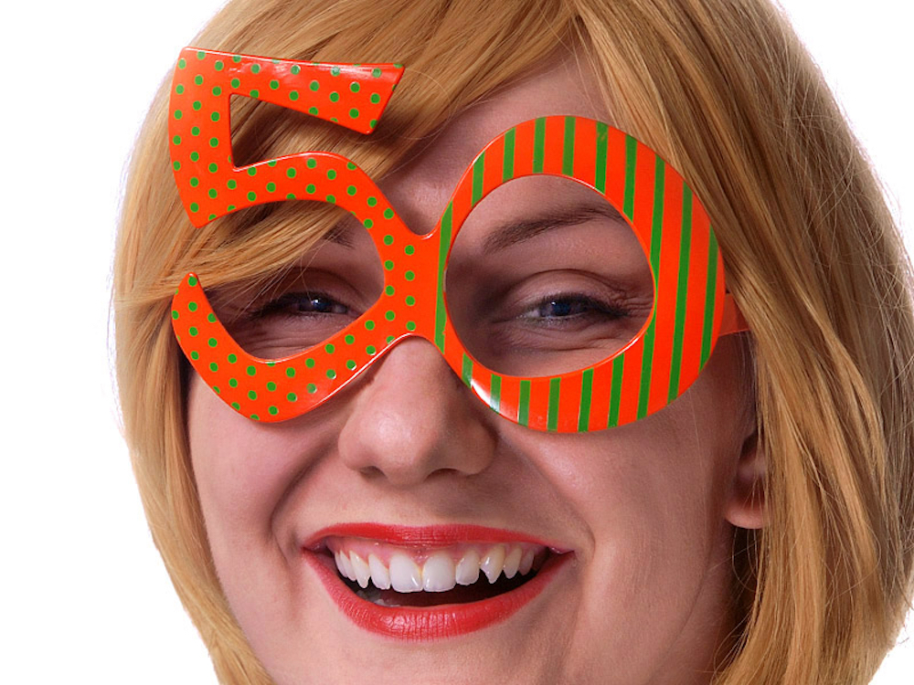 Partybrille 50. Geburtstag, orange