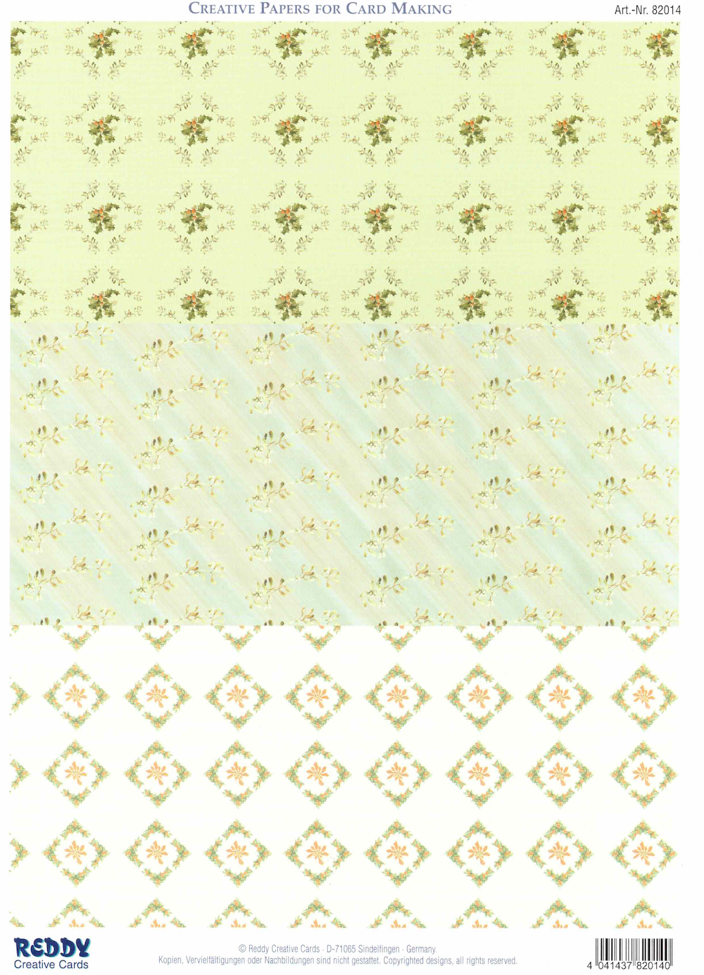 Hintergrund-Bogen für 3-D-Motive  Blüten grün/blau/orange