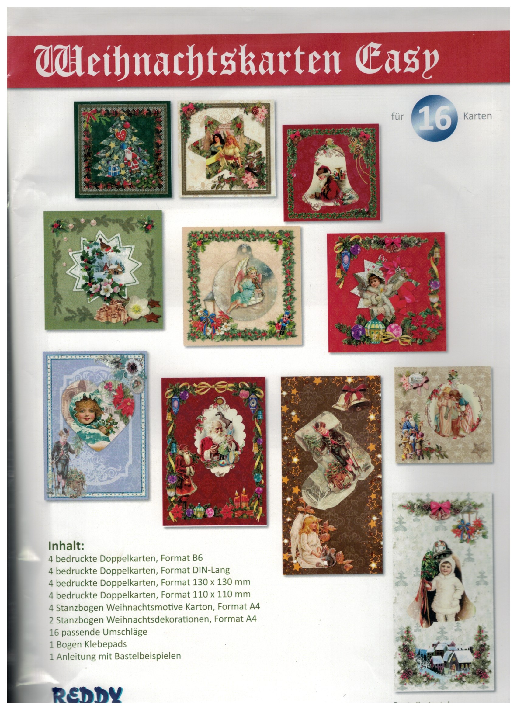 Karten-Bastelmappe - Weihnachtskarten Easy für 16 Karten