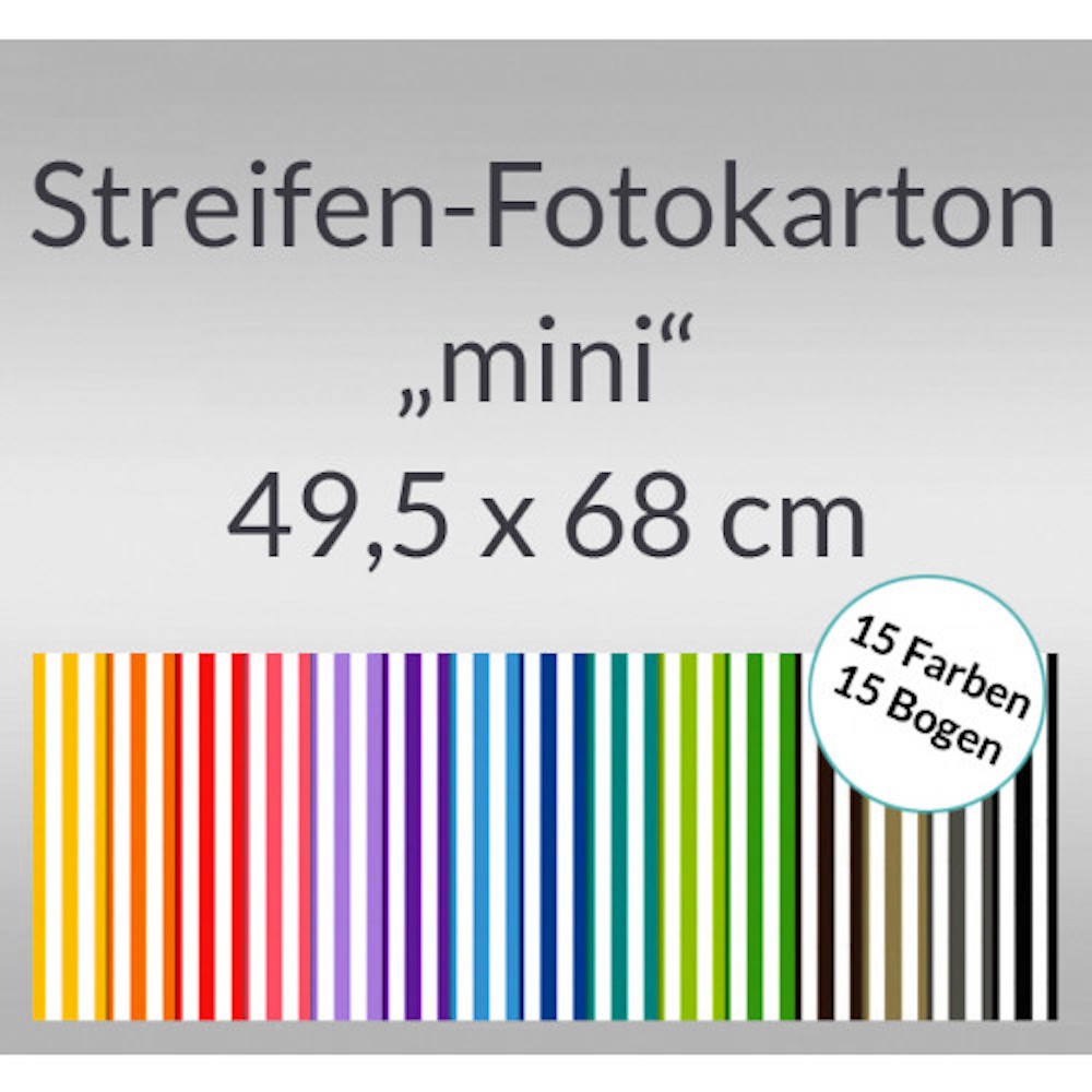 Streifen-Fotokarton mini 49,5 x 34 cm  300 g/m²  1 Bogen