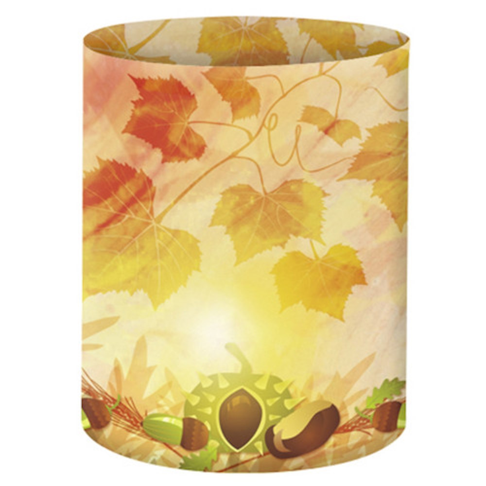 Mini-Tischlichter "Ambiente" Herbstfarben mit Blättern - Motiv 04, 5 Blatt