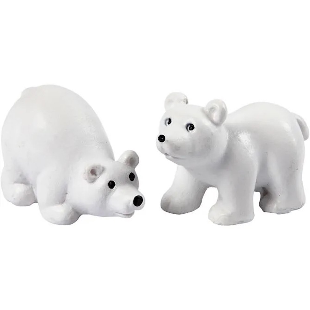 Miniatur-Figuren Eisbären, H: 30 mm, L: 45 mm, Weiß, 2 Stk/ 1 Pck