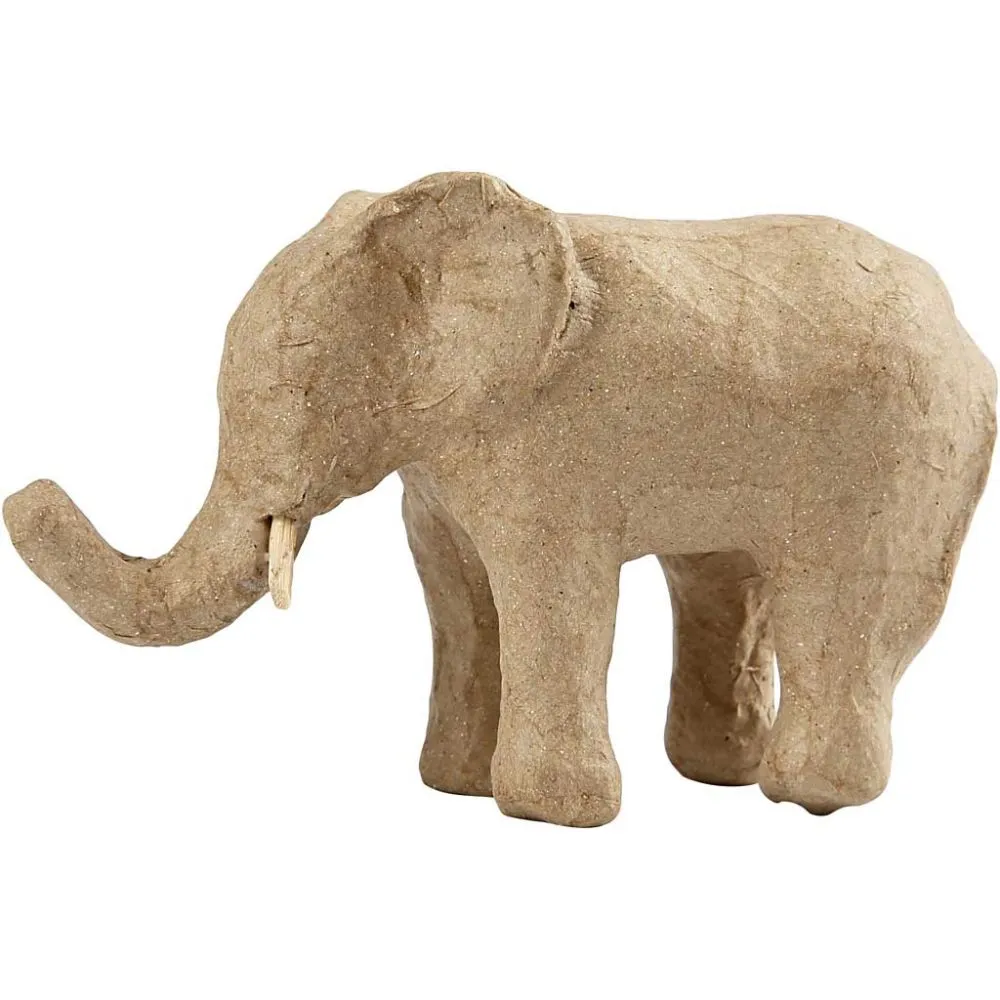 Pappmaché Elefant, H: 9 cm, L: 13 cm, 1 Stk