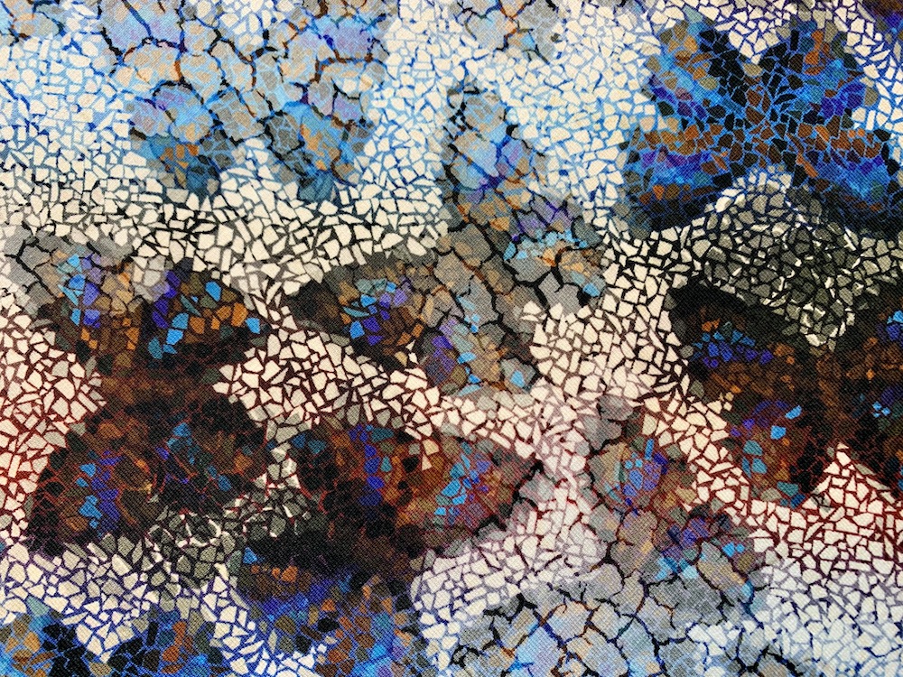 Baumwolljersey - Schmetterlinge abstrakt Erdtöne - Meterware (10cm)