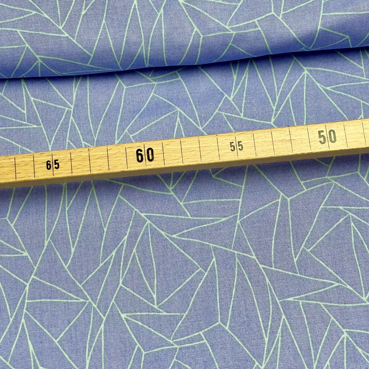Patchwork Baumwollstoff geometrisches Muster lila/türkis - Meterware (10cm)
