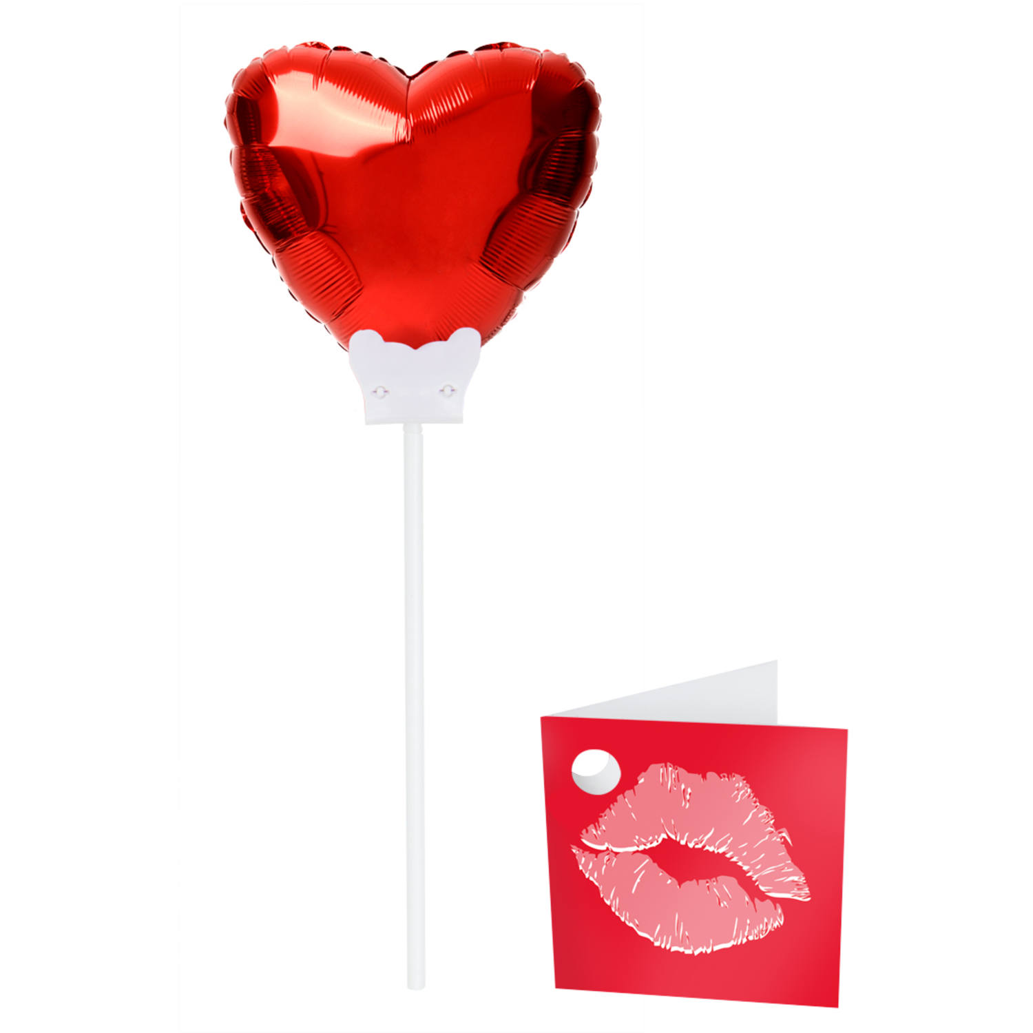 Mini Wunschballon rotes Herz - 15 cm
