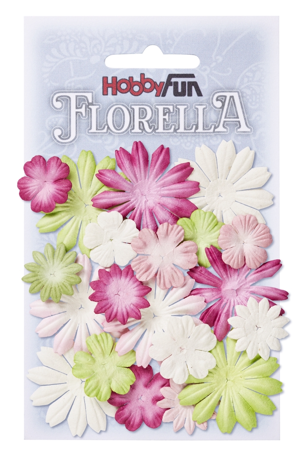 FLORELLA-Blütenmix aus Maulbeer-Papier 2 - 4 cm sort.,Mix III, Btl. à 20 St. 