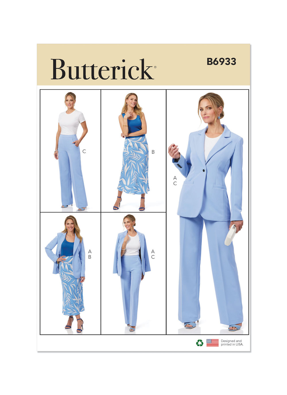 Butterick® Papierschnittmuster Jacket/Rock/Hosen Damen B6933