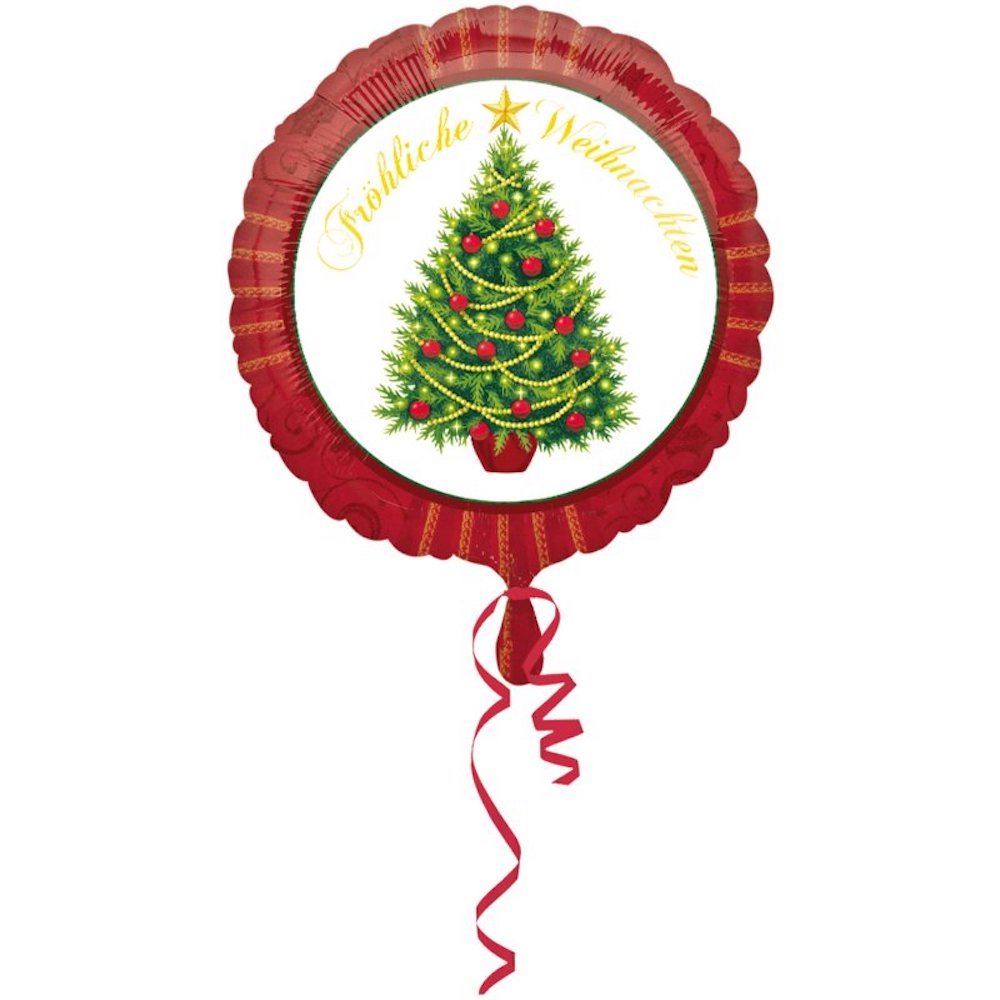 Folienballon rund - Fröhliche Weihnachten - 43cm
