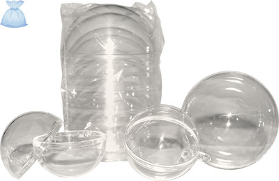 Transparente Kunststoffkugel Acrylkugel, teilbar, 70 mm, 5 Stück