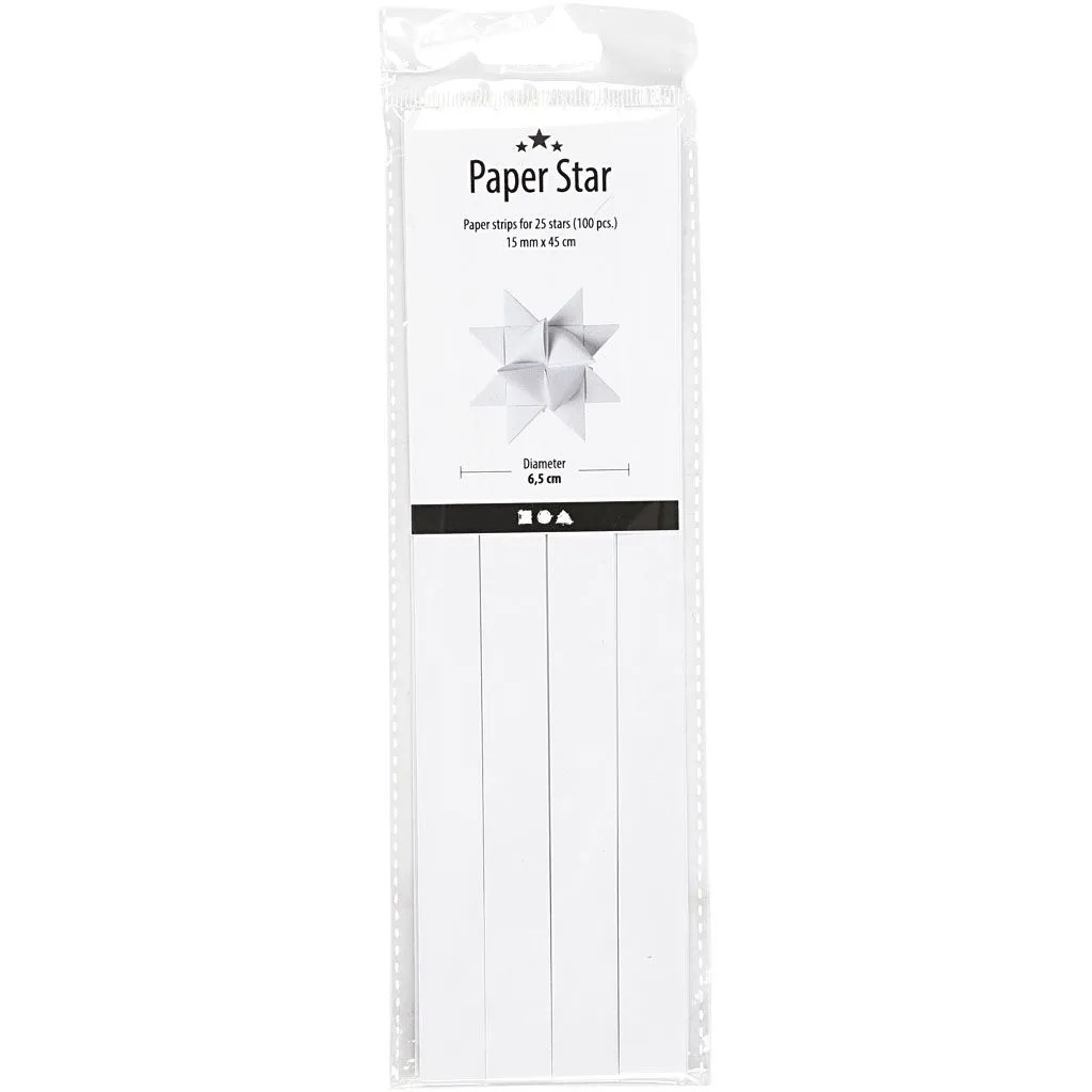 Papierstreifen für Fröbelsterne, D: 6,5cm, 100 Streifen