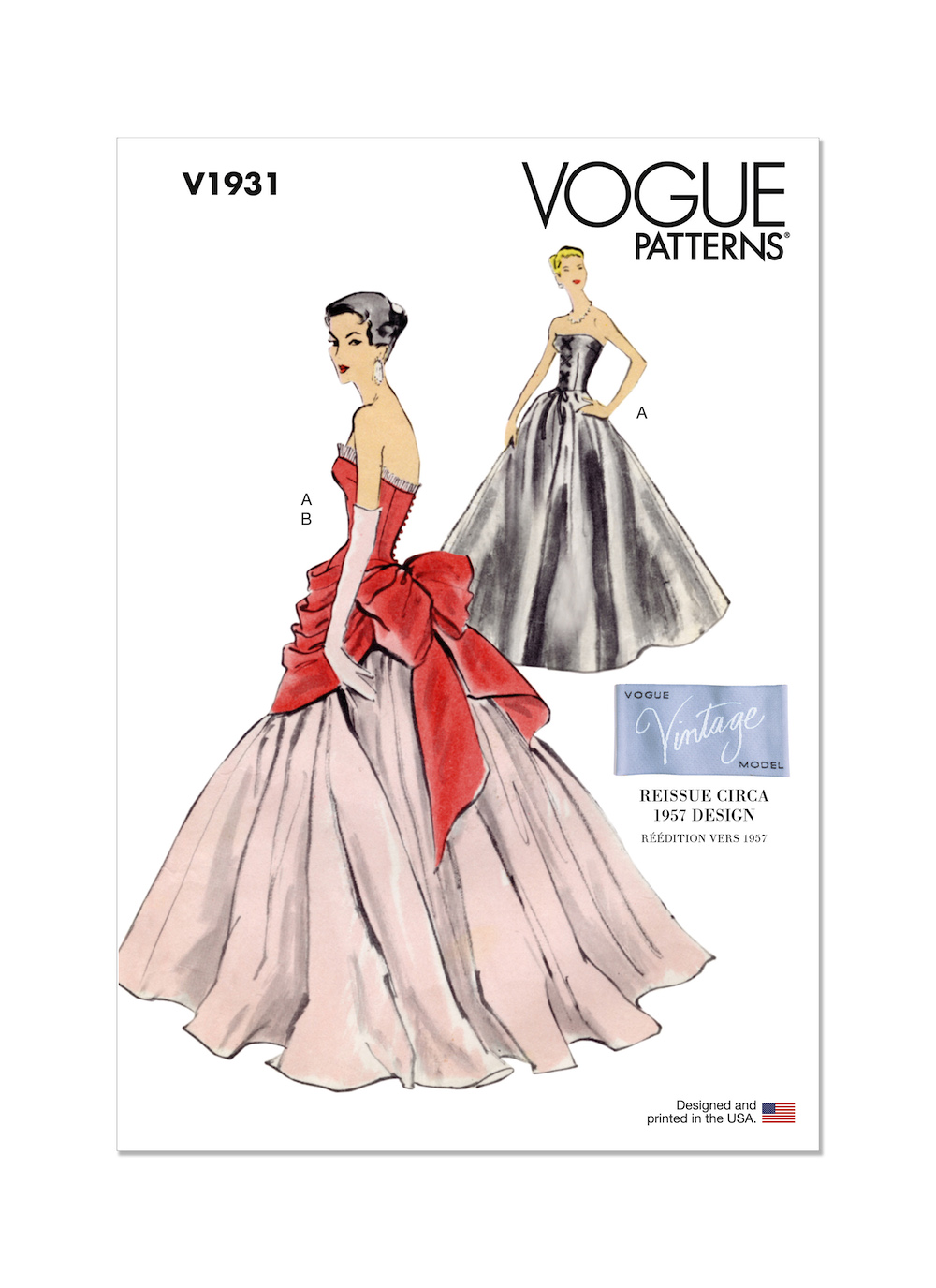 Vogue® Patterns Papierschnittmuster Vintage Damen pompöses Abendkleid V1931
