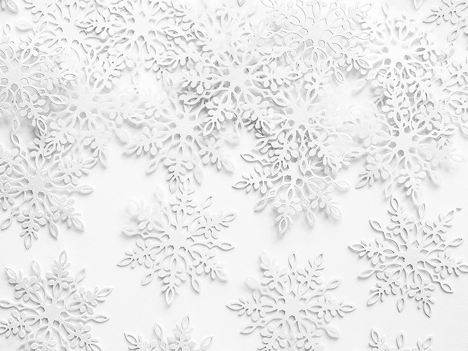 Weihnachtskonfetti: Schneeflocken weiß perlmutt 35mm - Beutel mit 20 Stück