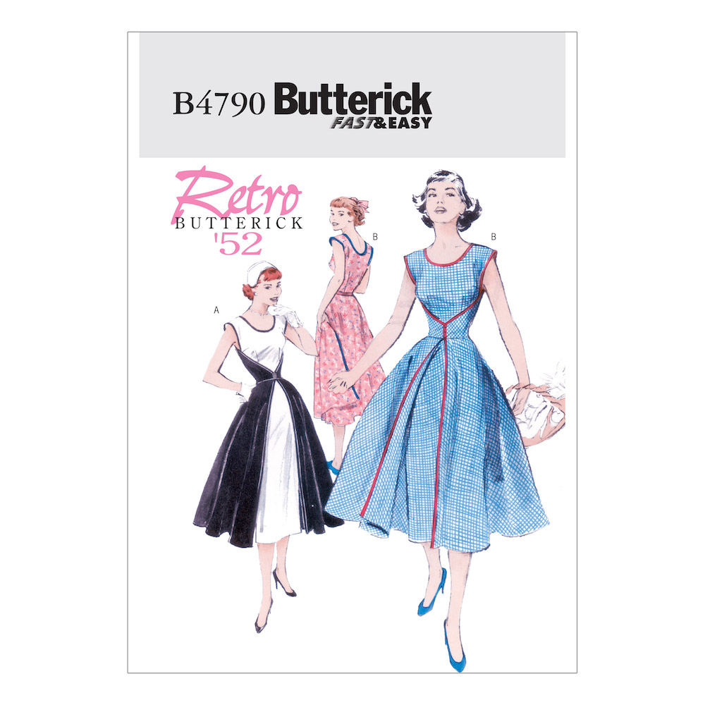 Butterick® Papierschnittmuster Easy Retro '52 Kleid Damen B4790