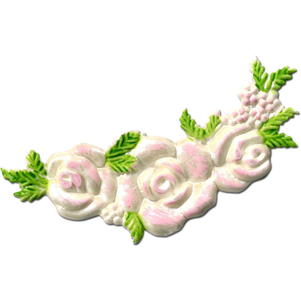 Wachs- Rosenblütenbogen, weiß/ perlmutt, 35 x 90 mm
