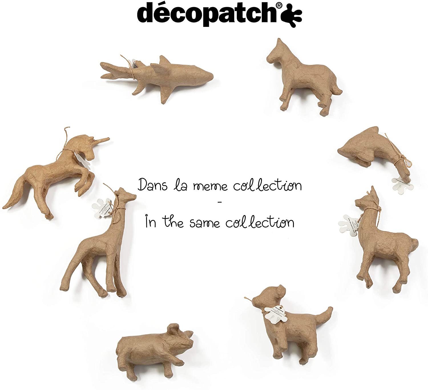 Décopatch Figur - Pappmaché Maus XS - Kartonbraun 5 x 5,5 x 11cm