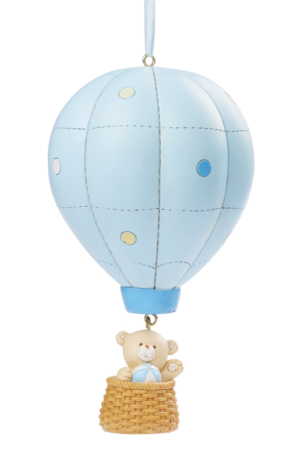 Polyresinfigur, Heißluftballon, Teddybär, 14cm