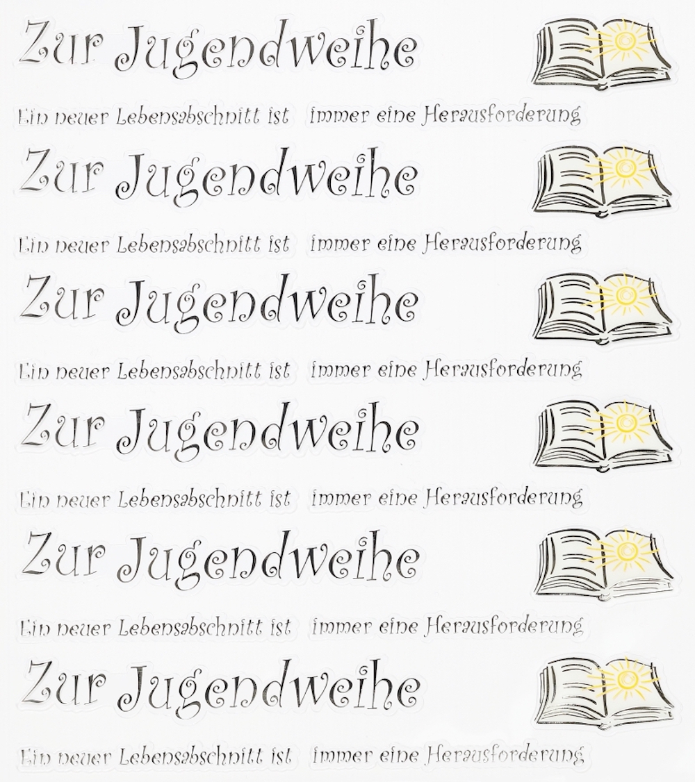 Hobby-Design Sticker, Zur Jugendweihe II, 15x17cm