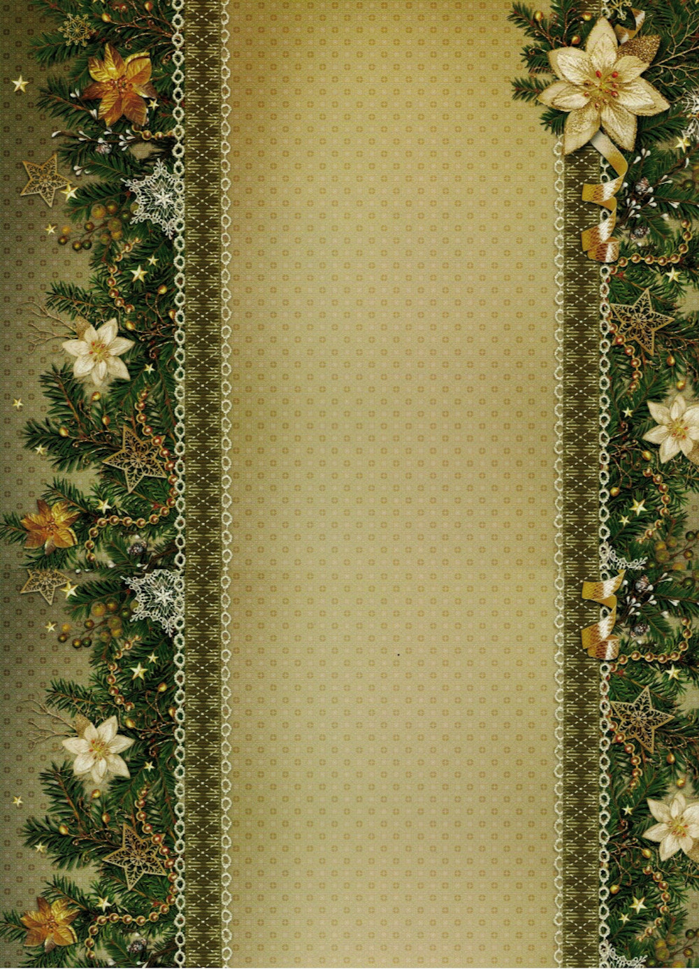 Motivpapier Bordüre Weihnachten grün 24x34cm