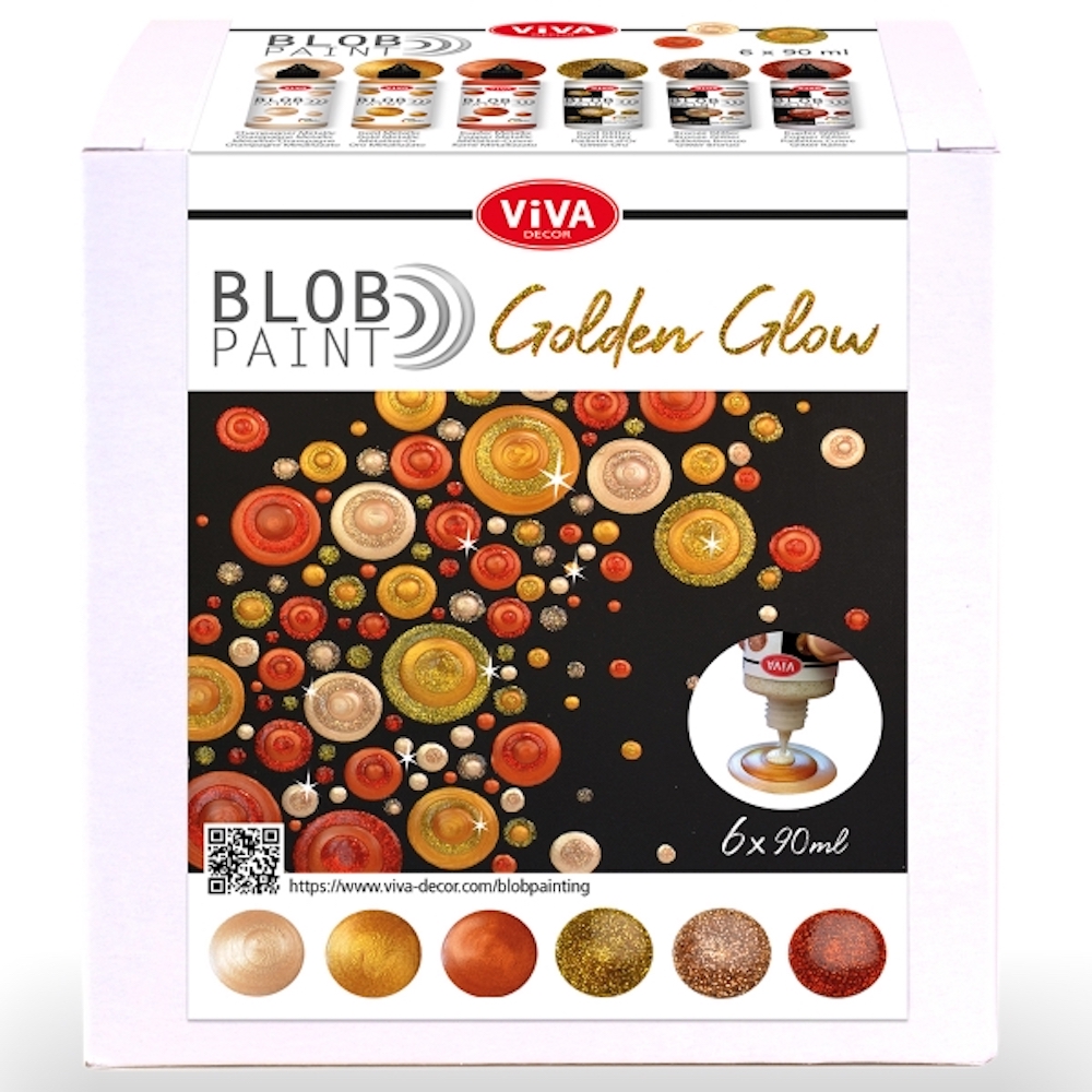 Blob Paint FarbSet Golden Glow, 6 Farben, 6 x 90 ml