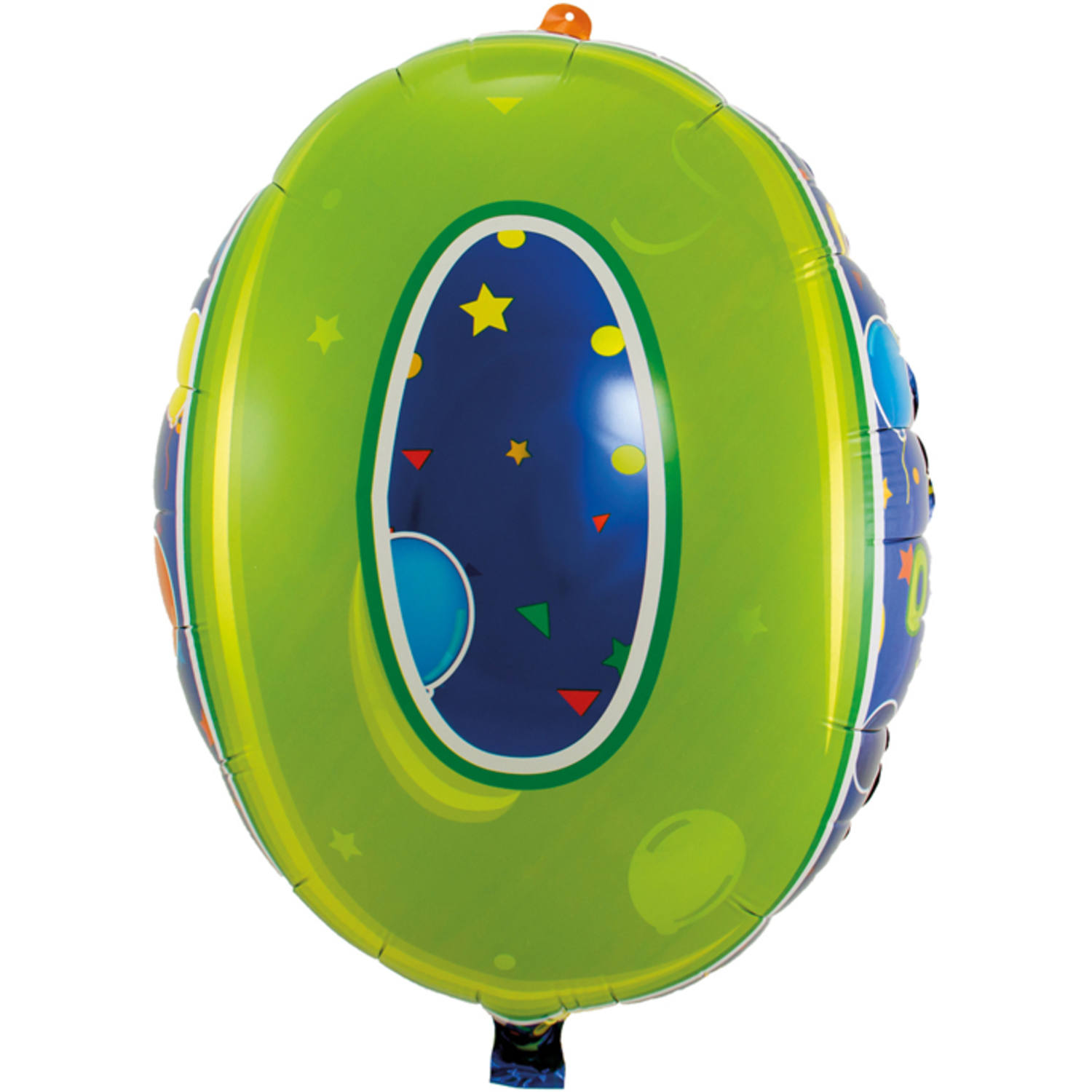 Folienballon  Zahl 0  - grün/blau - 56cm