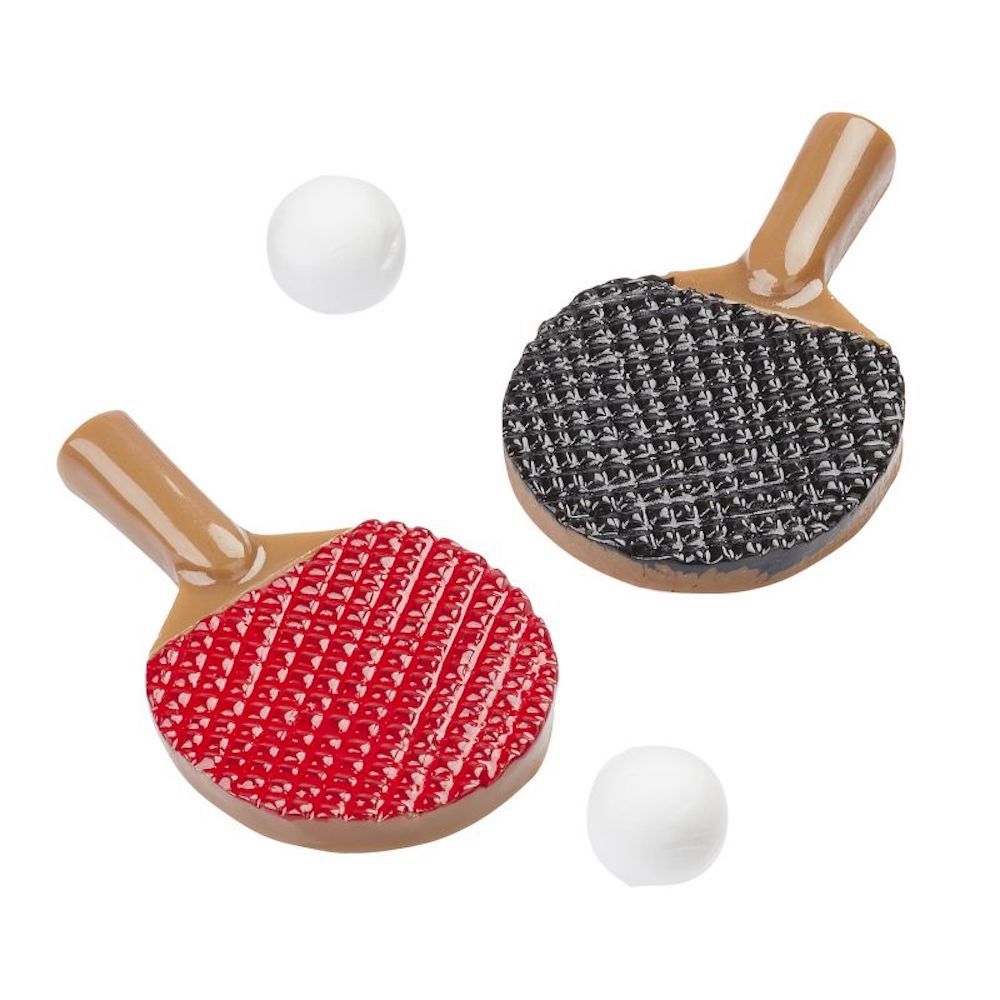 Miniatur Tischtennisschläger mit 2 Bällen, 2x0,2x3,2cm, 1 Paar