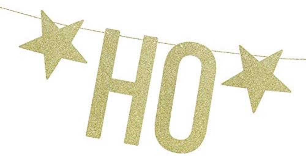Banner 'HoHoHo' Gold, 14x100cm