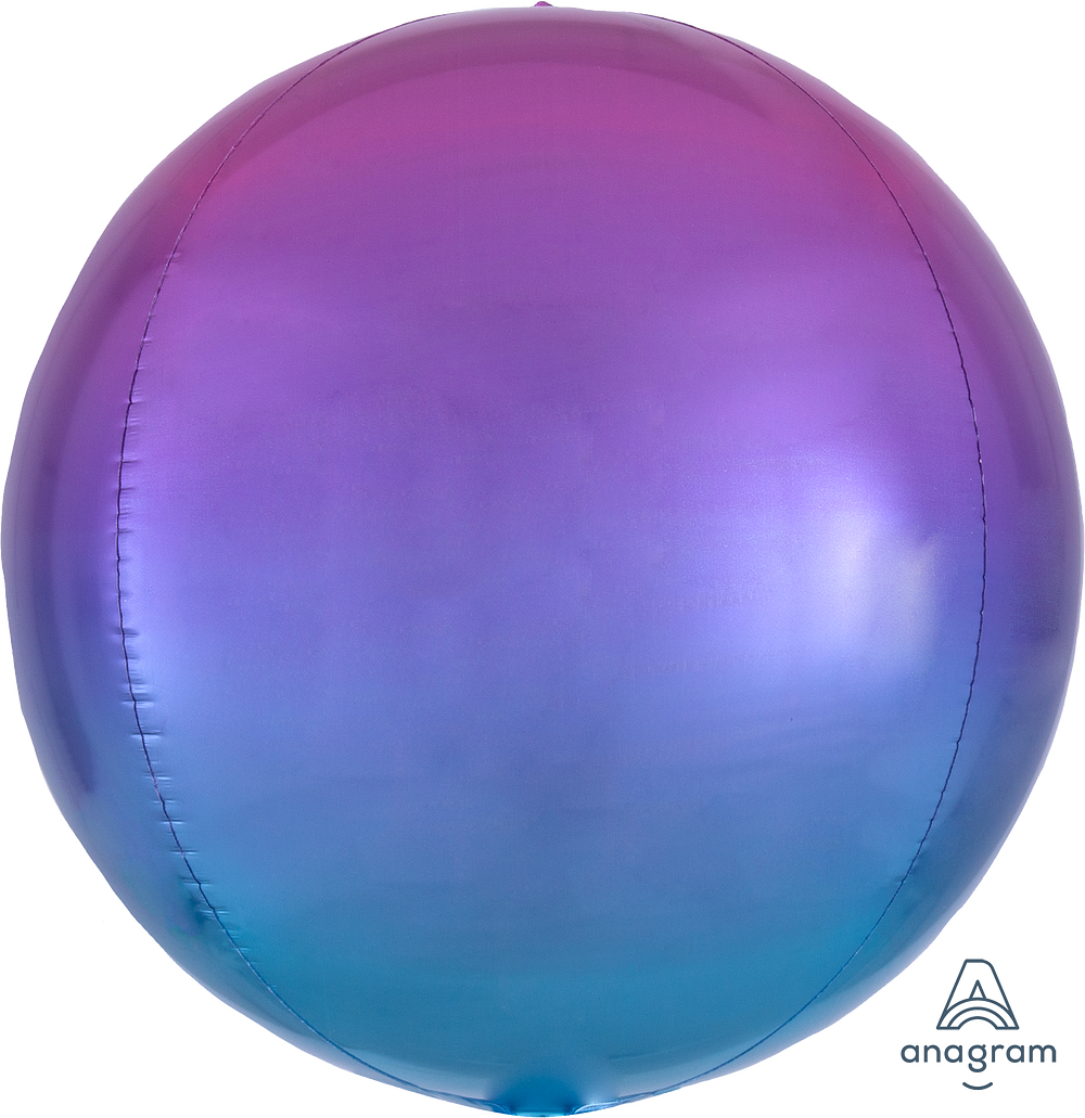 Kugelballon XL - Orbz - Ombré Pink & Blue - 40cm