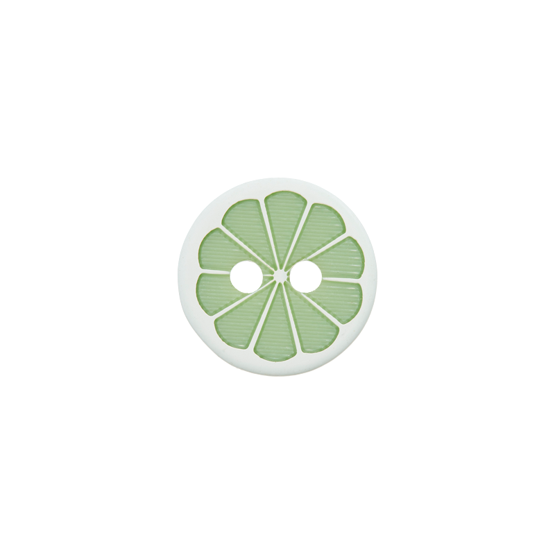 Polyesterknopf 2-Loch, Citrus, 11mm, 1 Stück