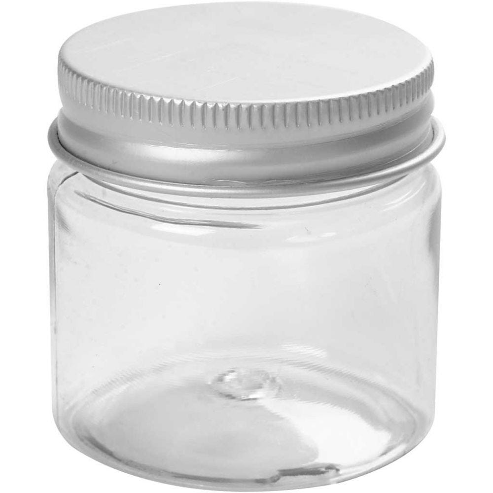 Kunststoffglas mit Schraubverschluss, H: 45 mm, D: 44 mm, 50 ml, 1 Stück