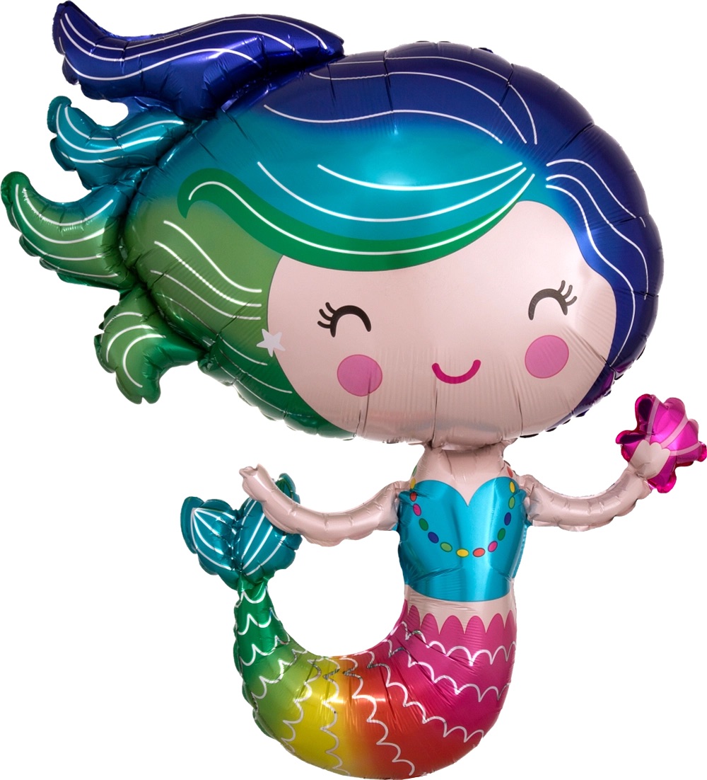 Folienballon XXL - Colorful Mermaid - 76cm