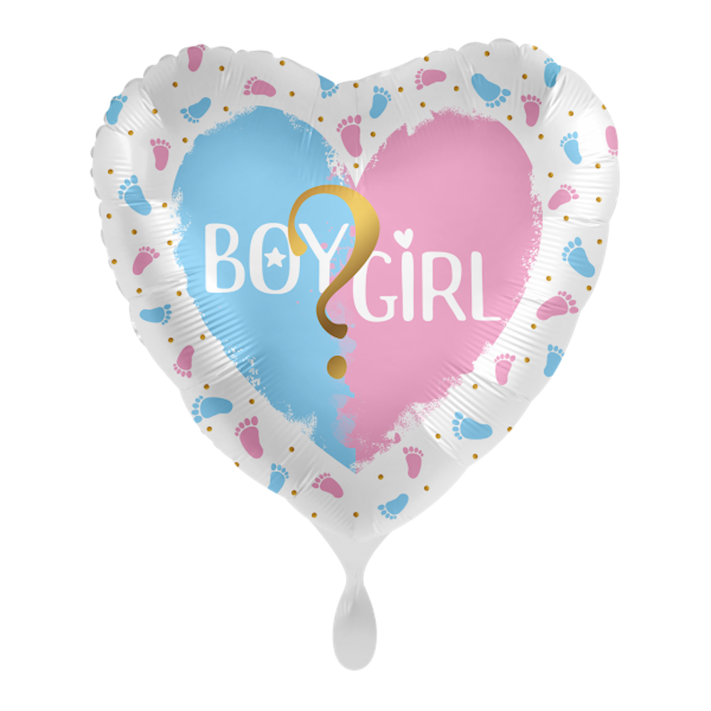 Folienballon Herz - Boy or Girl - Genderparty