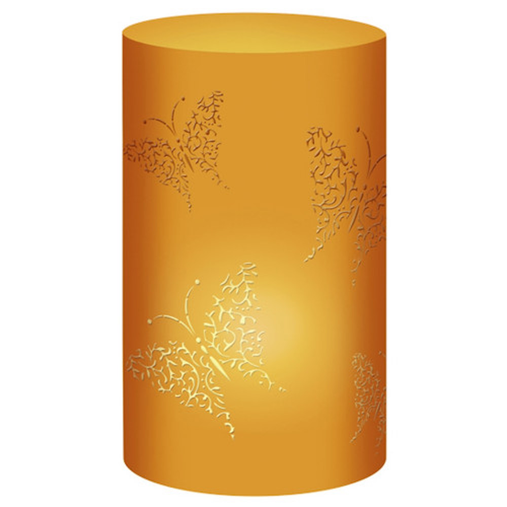 Silhouetten-Tischlichter "Filigrano" Schmetterlinge orange - Motiv 09, 5 Blatt