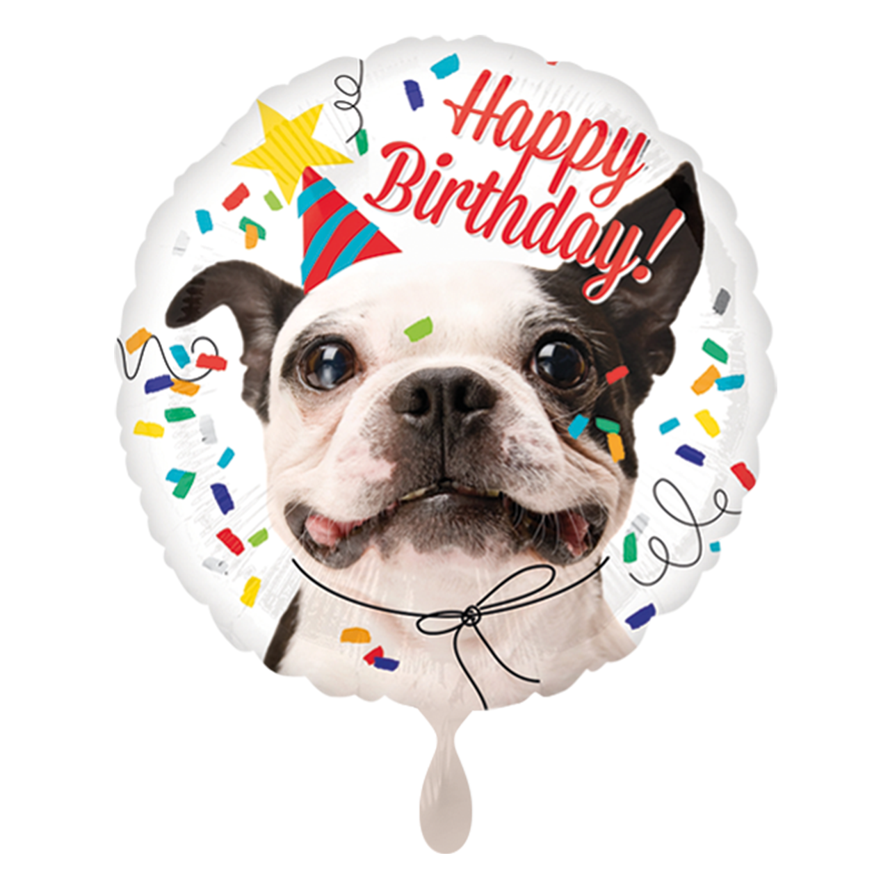 Folienballon rund - Happy Birthday Hund - 43cm