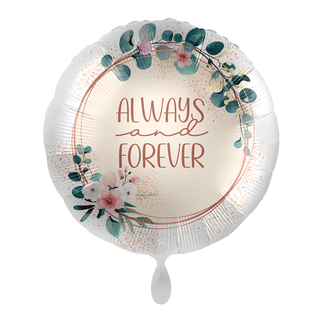 Folienballon rund - Blooming Forever Love - 43cm