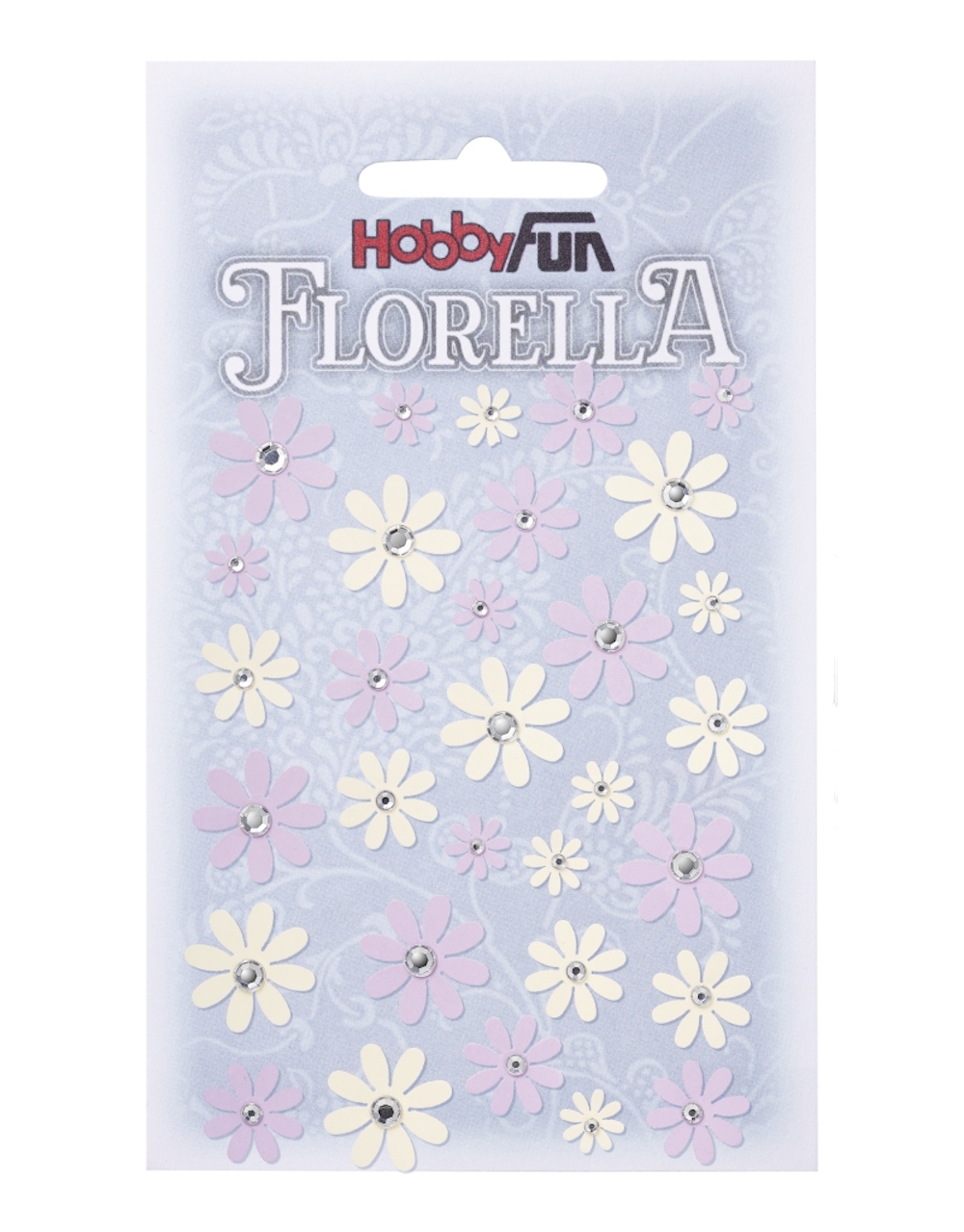 FLORELLA Papier-Blüten Design I, flieder-creme,  Btl. à 33 St.