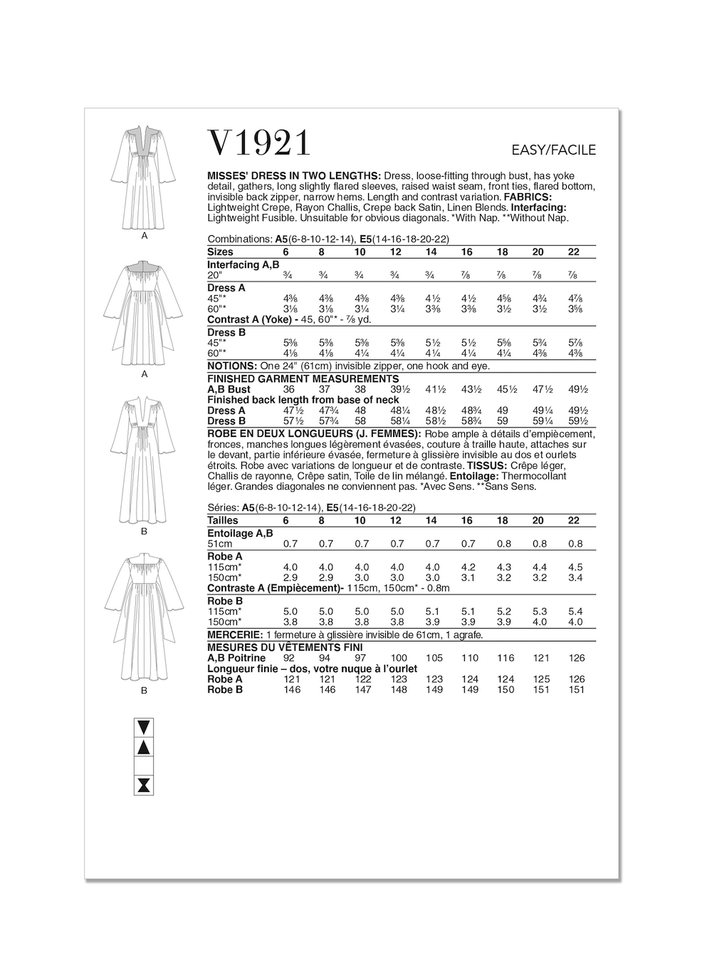 Vogue® Patterns Papierschnittmuster Damen Kleid in zwei Längen V1921