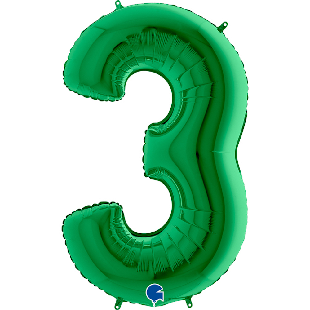 Folienballon Zahlen metallic grün 40"/ 102cm