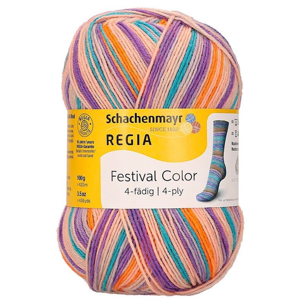 Sockenwolle Regia Festival Color - 4-fädig, 420m/100g, Col.02878